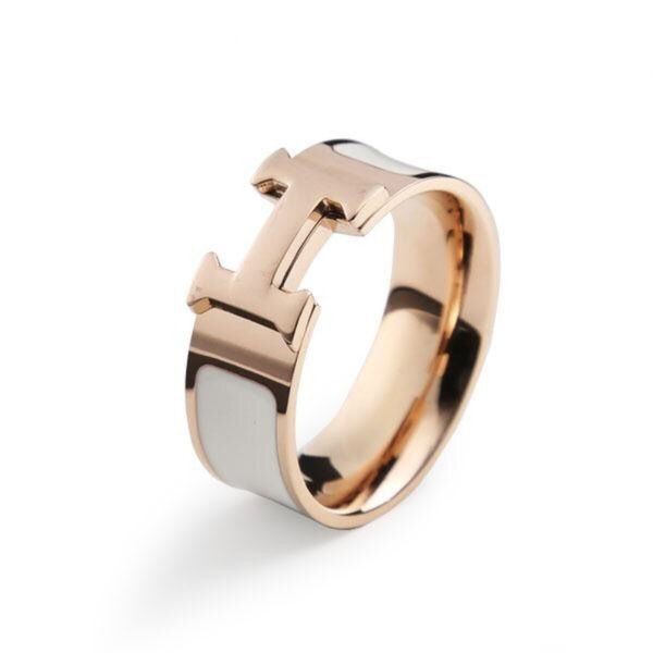 

star style titanium steel ring female classic fashion does not fade jewelry tidal lover gift, Slivery;golden