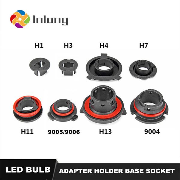 

inlong 2pcs h7 led headlight adapter holder base for led h1 h4 h11 h8 h9 h13 9004 9005 9006 9007 880 headlamp sockets bulbs
