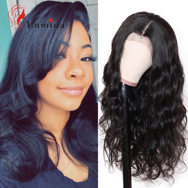 

body wave human hair wigs 4x4 lace closure wigs 180% density natural hairline with baby hair 30 inch wig beauty lumina, Black;brown