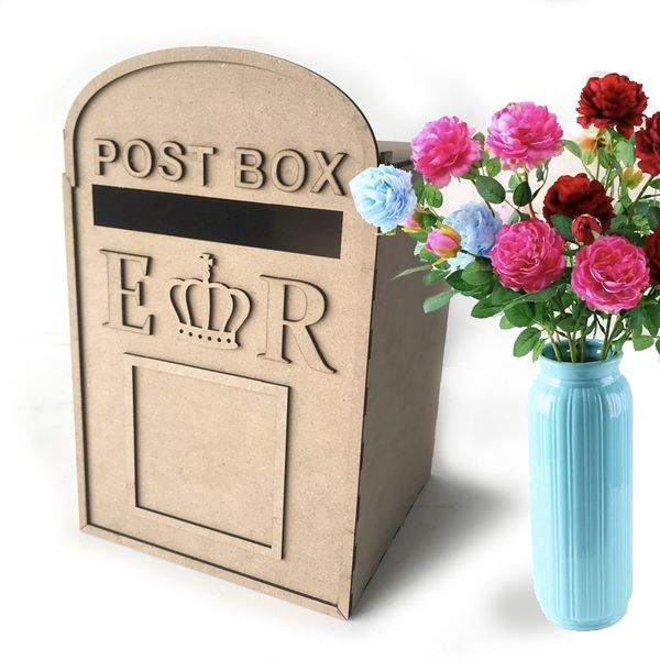 2019 Diy Wooden Wedding Mailbox Post Box With Lock Rustic Hollow