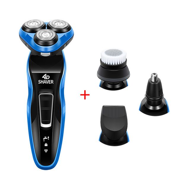 

4 in 1 whole body washable shaver rechargeable triple blade floating razor for men's beard trimmer electric shaving machine 45d