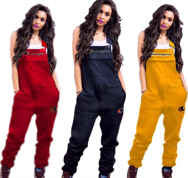 

2019 pring women embroidery champion letter jump uit ca ual u pender pant fa hion overall hort leeve romper brace trou er a3202