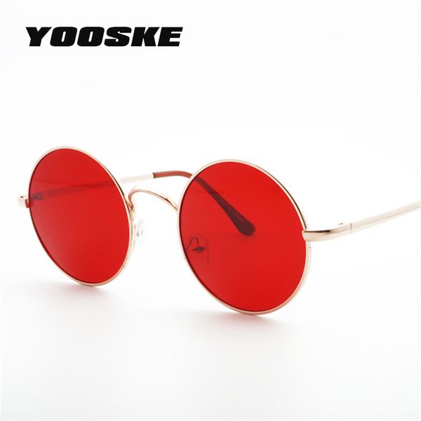 

yooske 2018 metal round sunglasses men women personality black big red sun glasses mirror shades sunglass for womens mens uv400, White;black