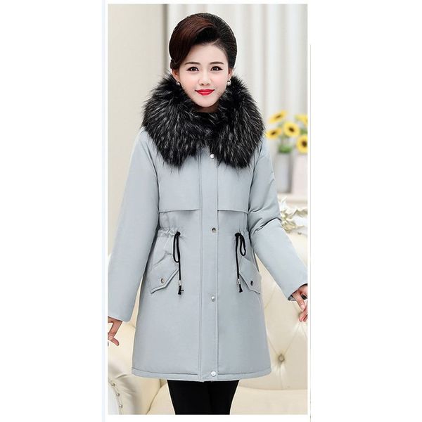 

medium length fashionable cotton jacket winter and fall 2019 new fashion middle aged women's clothes, Black