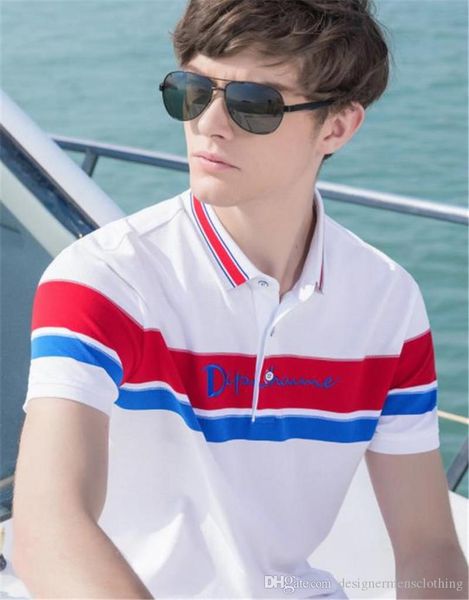 

полосатый печать тощий mens polos лето с коротким рукавом нагрудные шея casual mens топы мода подросток тройники, White;black