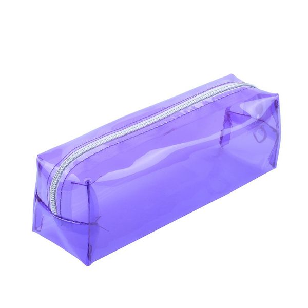 

transparent pencil cases zipper school girl cute pencil cases 18.5*6*5cm purple