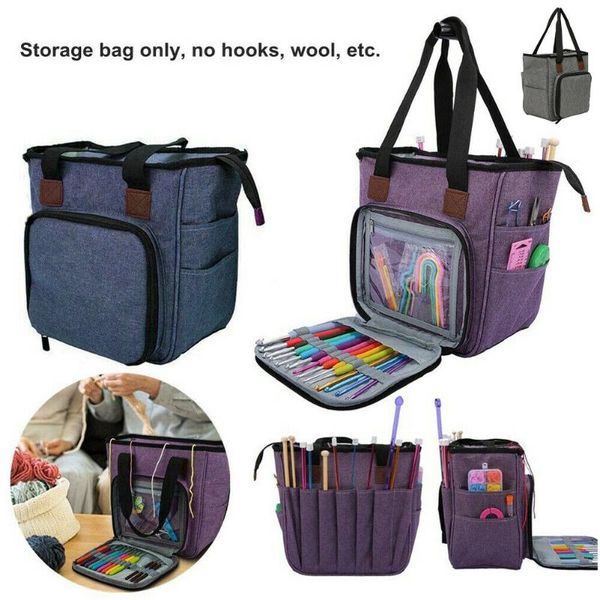 

storage bags arrival portable crochet hooks yarn tote bag knitting tool accessory carry organizer holder case