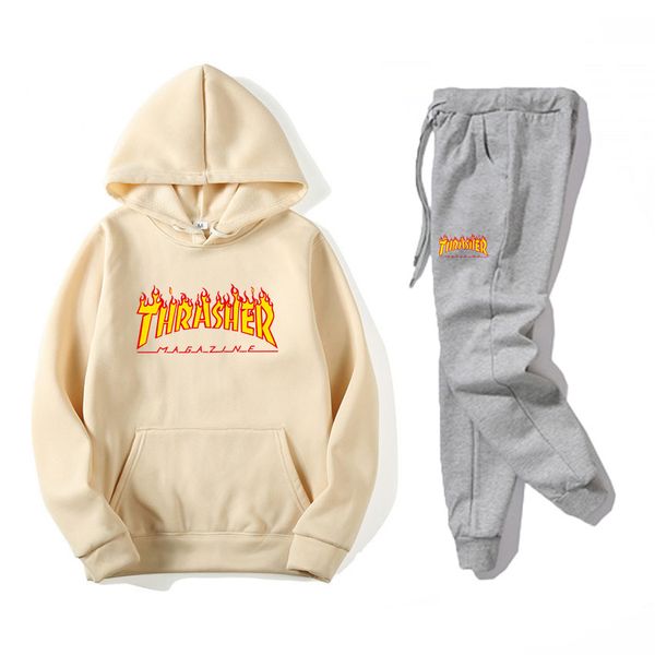 

men tracksuits solid color luxury 2 piece set solid colors brand outfit suits long sleeve designer tracksuits for men, Gray