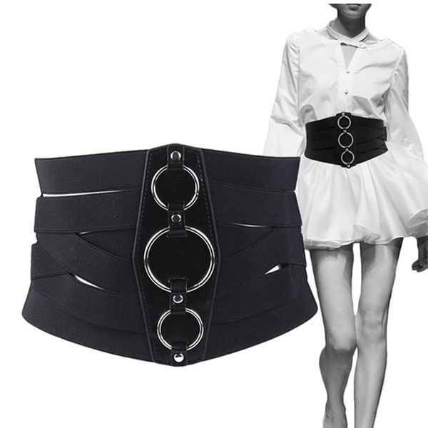 

women corset belt pu leather cummerbunds zipper bandage elastic cincher wide waistband cummerbund black waist belts, Black;brown