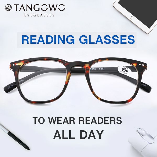 

tangowo reading glasses men women fashion presbyopia reader hyperopia diopter eyeglasses +1.50 +2.00 +2.50 +3.0, White;black