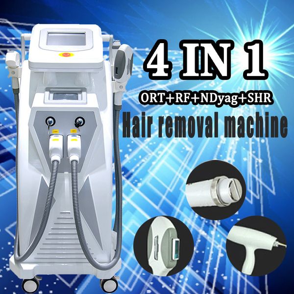 

3 handles opt shr permanent hair removal machine elight ipl laser nd yag tattoo removal salon use face lift remove wrinkle treatment machine