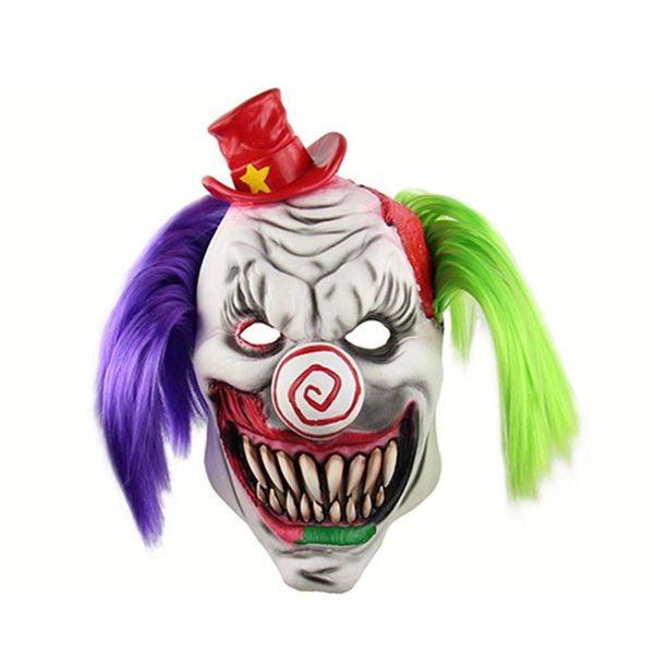 

horror red hat clown headset halloween scary ghost house secret room escape dressed as live funny mask