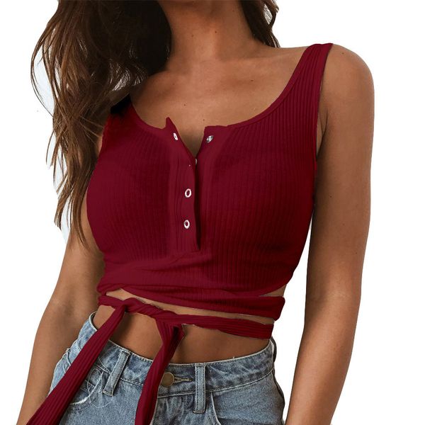 

crop обрезка tops кнопка вверх бинты женская майка летняя женская sexy sexy рукавов жилет пэчворк топы regata feminina 2019, White