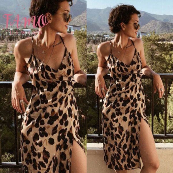 

2020 womens leopard strappy sleeveless cap sleeve cami leopard vest backless v neck casual short dress, Black;gray