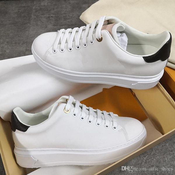 

designer platform sneaker women shoes calfskin leather lace-up runner trainers fashion flower platform shoe with box eu35-41, Black