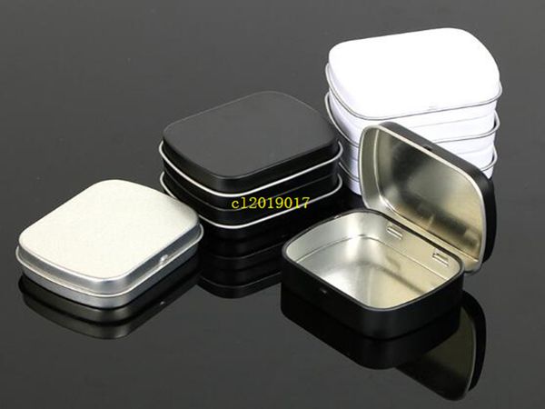 

wholesale small size hinge tin box square tin silver tin gift box