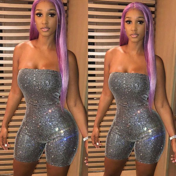 

summer new fashion women v-neck sleeveless sequins jumpsuits club jumpsuit wide leg pants playsuit romper hot, Black;white