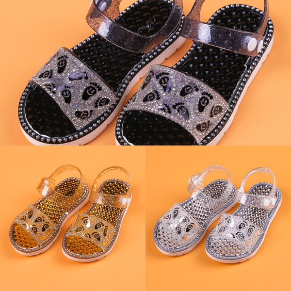 

female 2019 sandals children's shoes smiling face beach anti-skid baby's children's shoes sandals for students and girls, Black;red