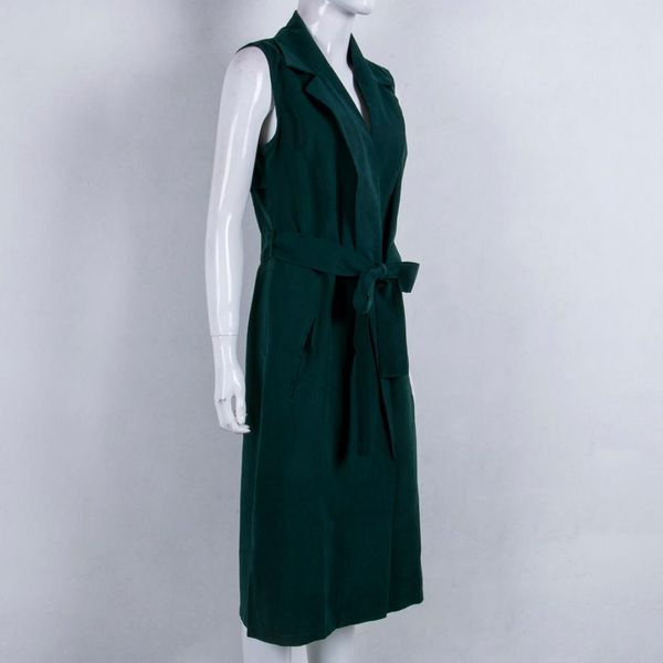 

2019 summer jacket fashion casual women sleeveless waterfall cape lapel long cardigan jacket coat waistcoat vest, Black;white