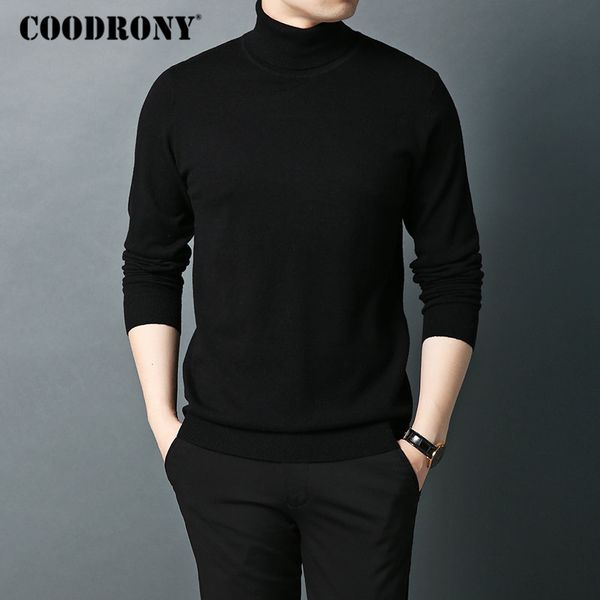 

coodrony brand sweater men pure merino wool sweaters autumn winter thick warm cashmere pullover men turtleneck pull homme 93016, White;black