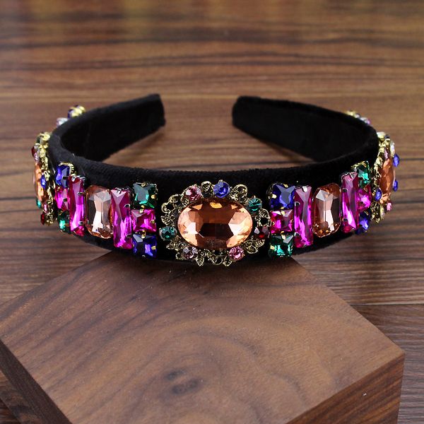 

vintage sparkly colorful crystal headband rhinestone diamante hairband for luxury women hair jewelry