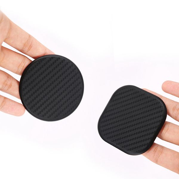 

2pcs black car vehicle water cups slot non-slip carbon fiber look mat accessories