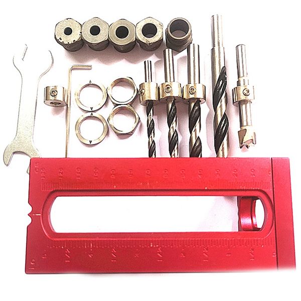 

1 set woodworking pocket hole screw jig drill bits set cross oblique flat head screw puncher bed cabinet puncher locator