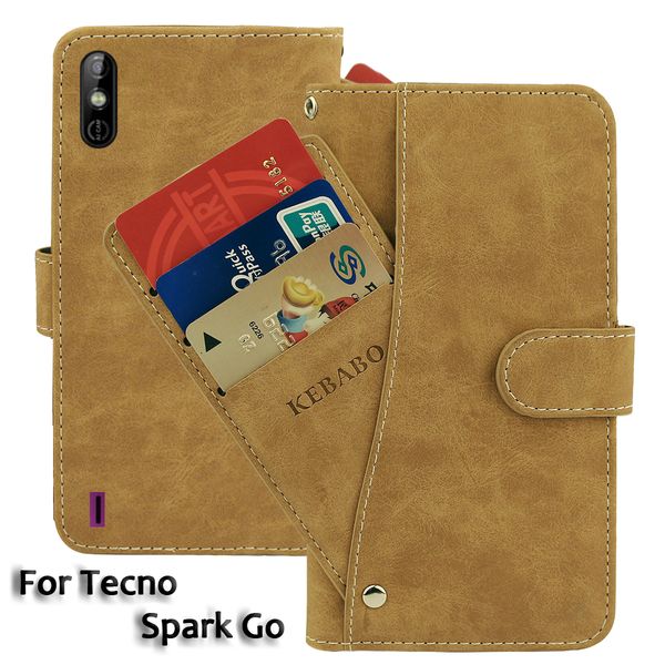 

8 цветов tecno спарк go phone case wallet leather новый специальный кожаный защитный обложка футляры защитные сумки
