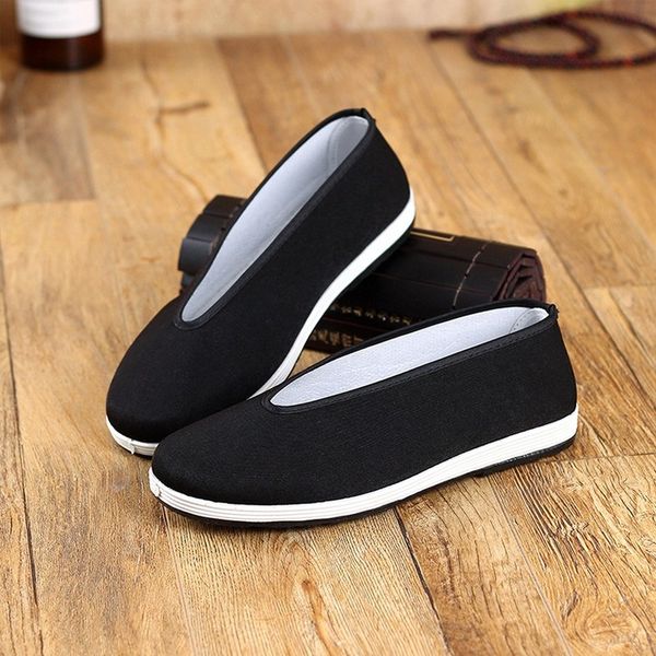 

men casual shoes comfort men shoes male footwear 2020 new loafers canvas sneakers plus size 45 m1306, Black