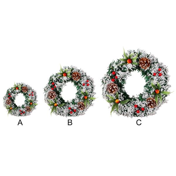 

christmas wreath door wall hanging artificial decorative ornament with pine cone gifts berries for xmas party
