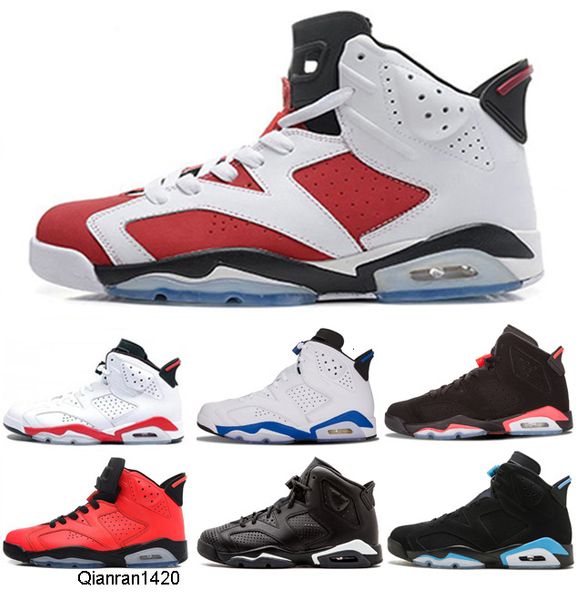 

men 6 6s basketball shoes designer infrared unc carmine black cat marron oreo sneakers 2019 olympic sport blue mens authentic athletic shoes