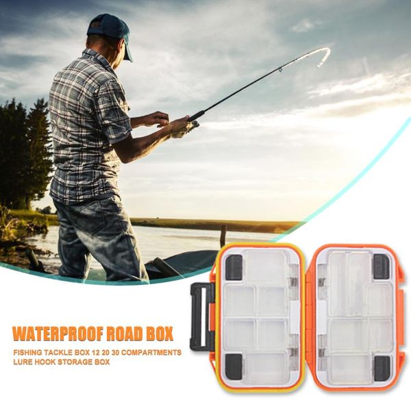 

double sided fishing tackle box bait lure hook compartment storage case for sea rock waterproof fishing accessories