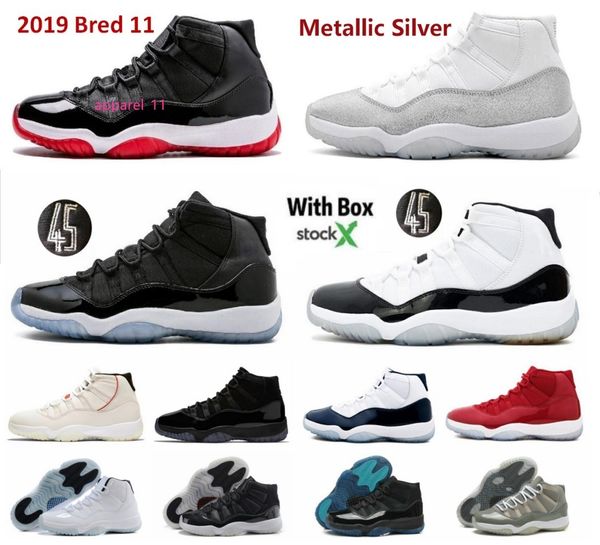 

2019 bred 11 basketball shoes metallic silver 11s prom night cap and gown space jam concord legend gamma blue cool grey unc win like 82 96