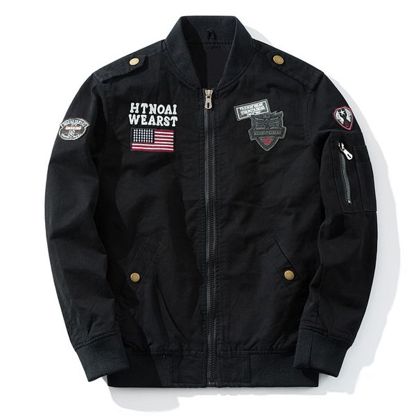 

winter jacket bomber air clothing black army green khaki cotton stand collar long sleeve men s coats, Black;brown