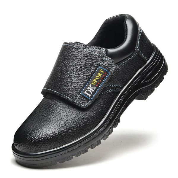 

welder protective shoes men shoes anti-smashing work boots slip-on work safety boots male plus size 46, Black
