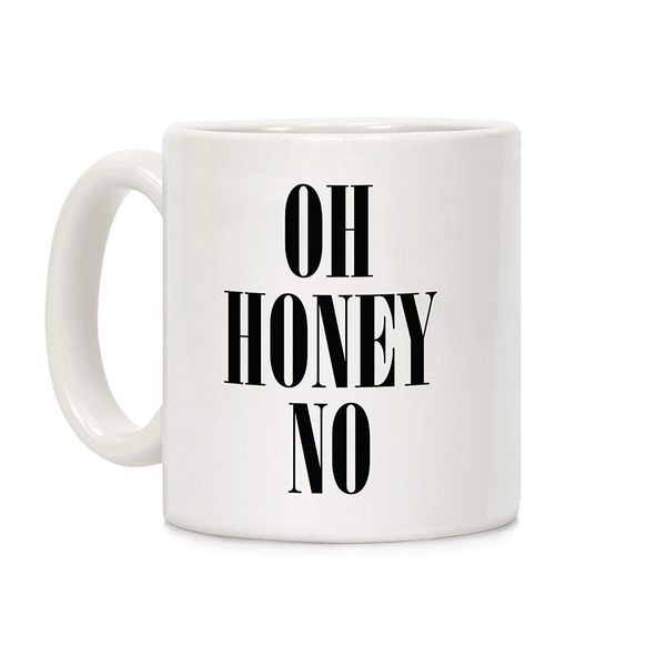 

oh honey bee parody white 11 ounce ceramic coffee mug