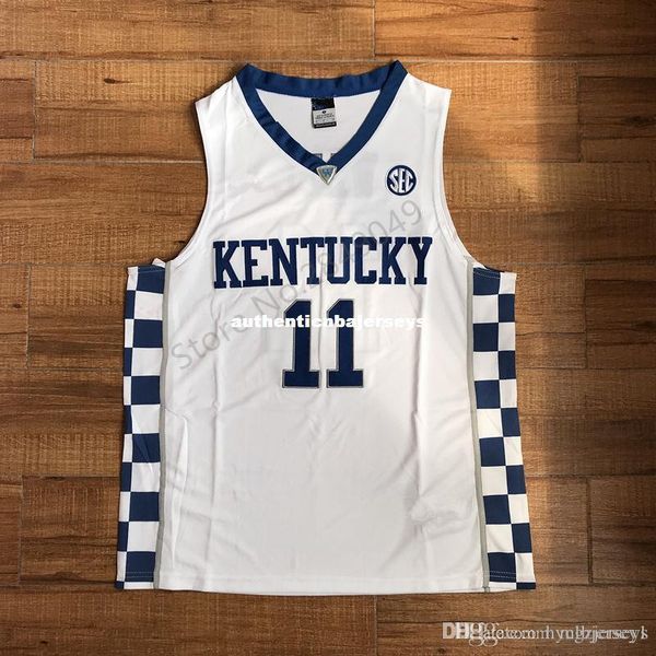 

new #11 john wall blue kentucky wildcats college basketball jersey all size xs-6xl vest jerseys, Black;blue