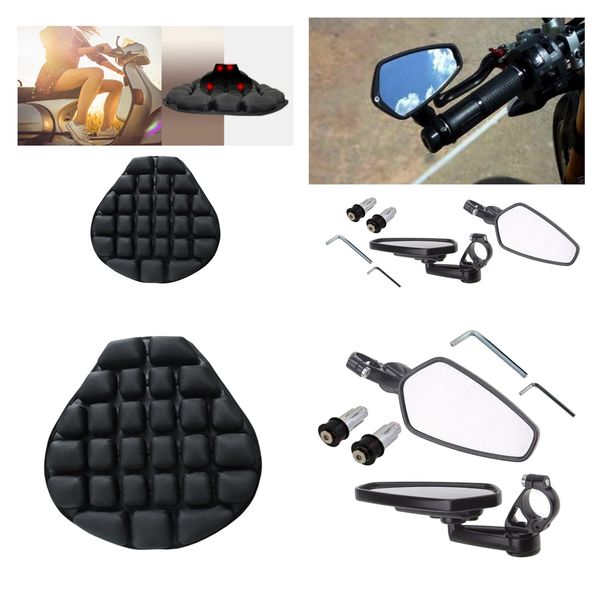 

universal inflatable air motorcycle seat cushion pad and 1 pair side mirrors