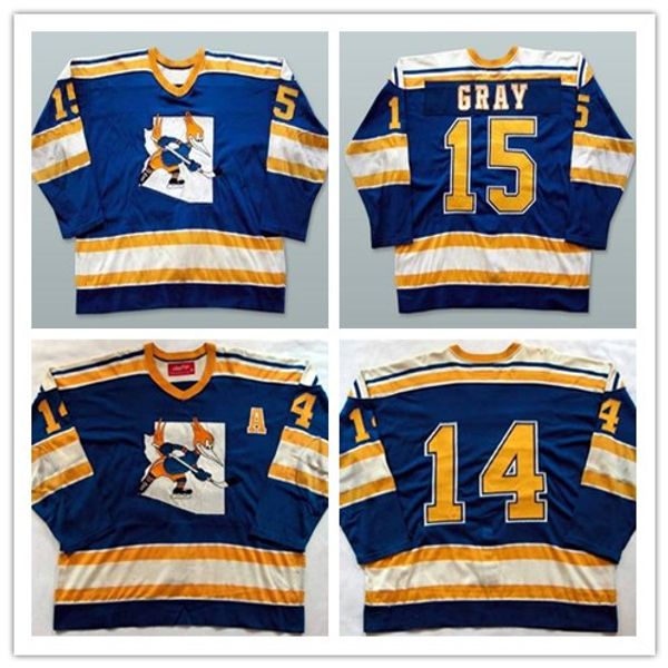 

xs-5xl 1975-76 phoenix roadrunners 15 john gray 14 jim boyd away hockey jersey stitch sewn any player or number ing, Black;red