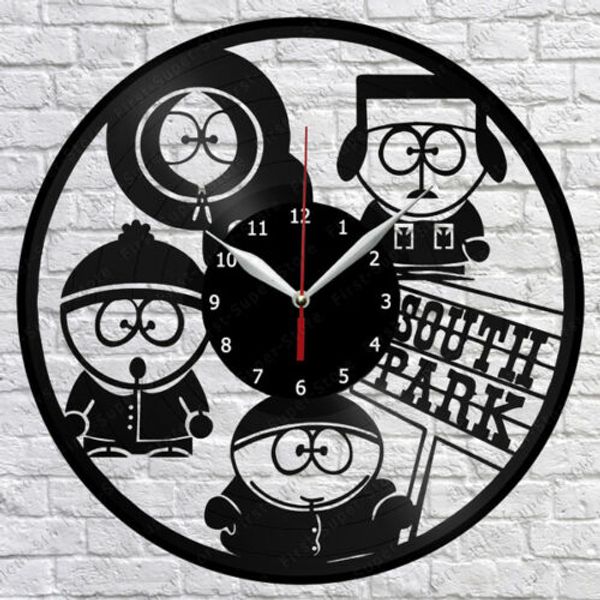 

south park vinyl record wall clock fan art home decor