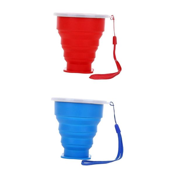 

2pcs foldable silicone travel coffee tea mug outdoor camping drink cups