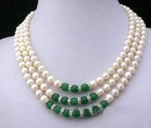

~~~ lovely freshwater pearl jewelry and jade necklace, Silver