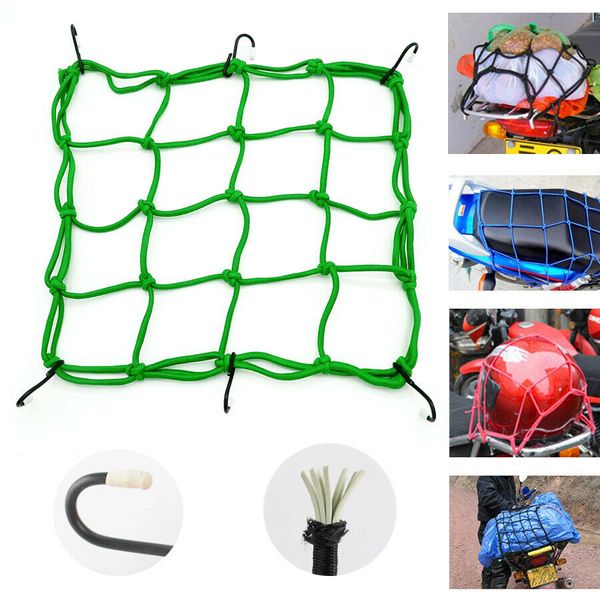 

30x30cm cargo net elasticated bungee luggage storage car motorcycle bike 6 hooks