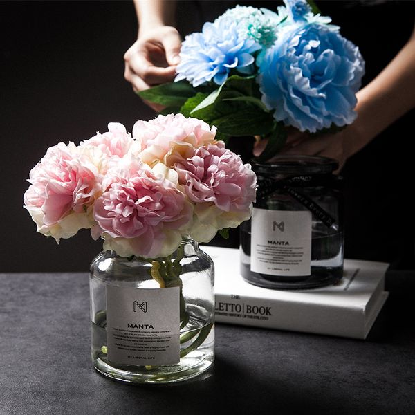 

instagram fashion nordic style glass jars include atificial flower vase home decoration wedding decor vases