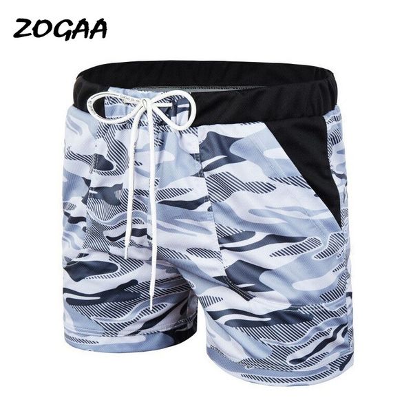 

zogaa повседневная мужская пляжная одежда шорты мужской бандаж печати камуфляж базовый 2020 летние пляжные шорты боксер мужские, White;black