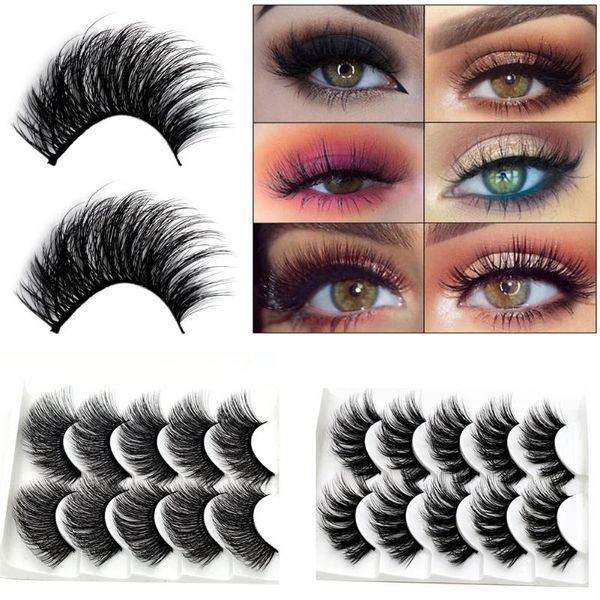 

5 pairs 3d eyelashes wispy beauty natural false long thick false eyelashes makeup