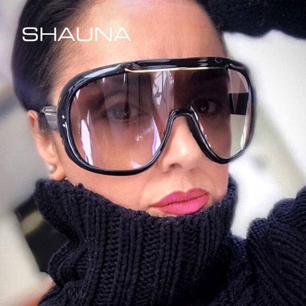 

shauna oversize cover one piece goggle sunglasses women fashion big frame men gradient windproof shades updated metal hinge, White;black