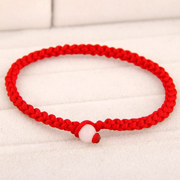 Venda quente Moda Red Thread Pulseira Corda Sorte Vermelho Verde Artesanal Corda Pulseira para Mulheres Homens Jóias Casal Amante