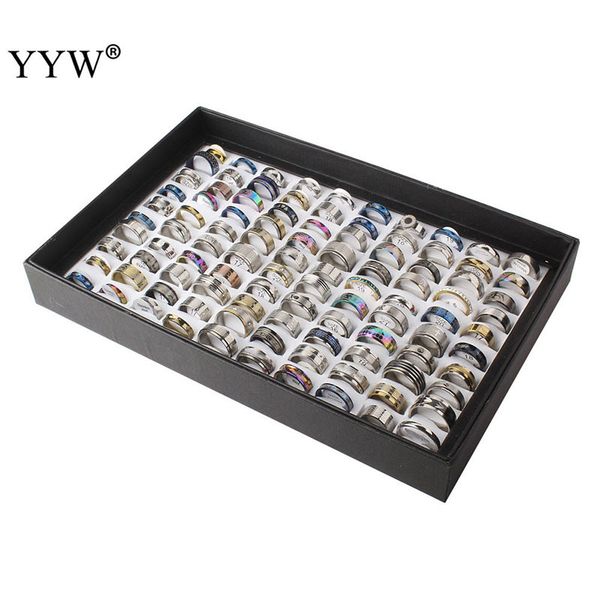 

wholesale 100pcs mixed styles men's womens finger ring stainless steel jewelry rings silver color us size:5.5-10 anillo de dedo