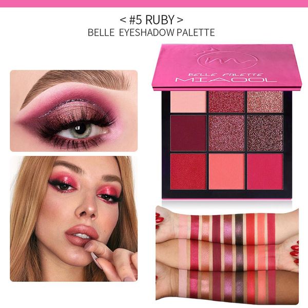 

dsstyles 9 colors eyeshadow palette matte diamond glitter eye shadow palette makeup set